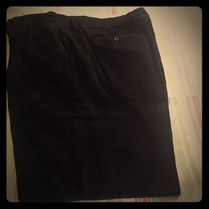 Pleated corduroy pants